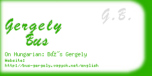 gergely bus business card